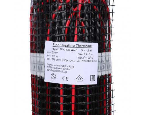 Нагревательный мат Thermo Thermomat TVK-130 1.5 м² комплект без регулятора TVK-130-1.5